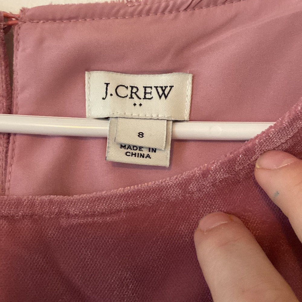 J Crew pink velvet faux wrap dress. Great condition! - Picture 4 of 6